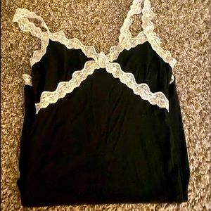 black dress with white lace